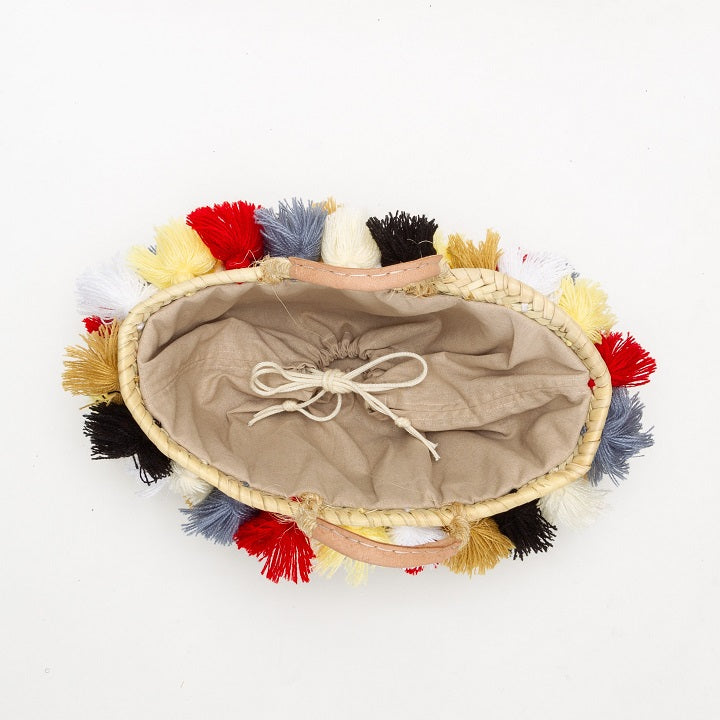 Double tassel basket Natural M