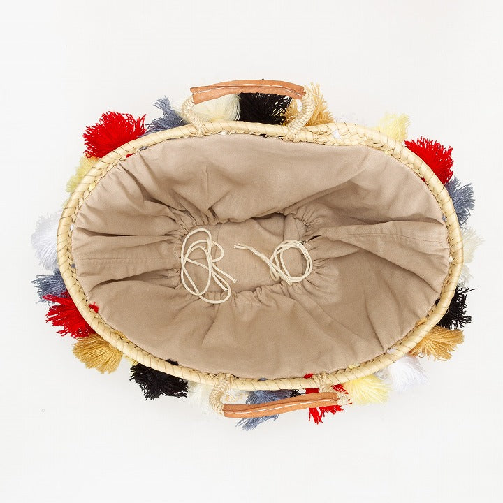 Double tassel basket Natural L