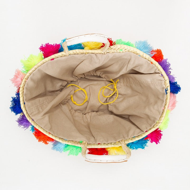 Double tassel basket White M