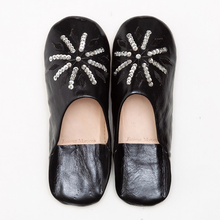 Kinder pailletten babouche Zwart