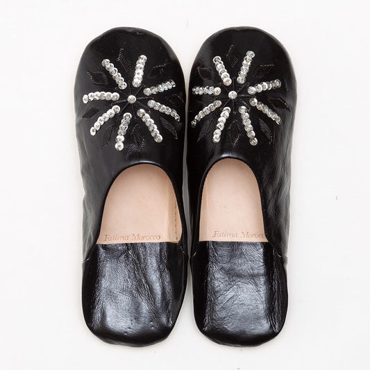 Kinder pailletten babouche Zwart