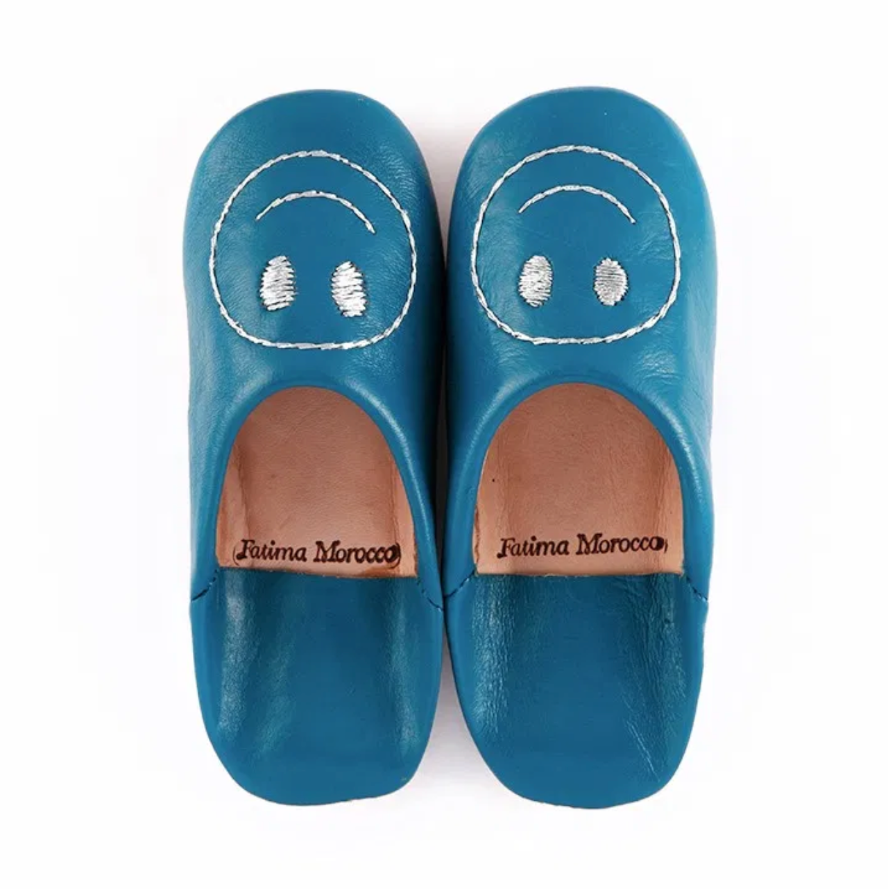 Kinder smiley babouche Blauw x Zilver