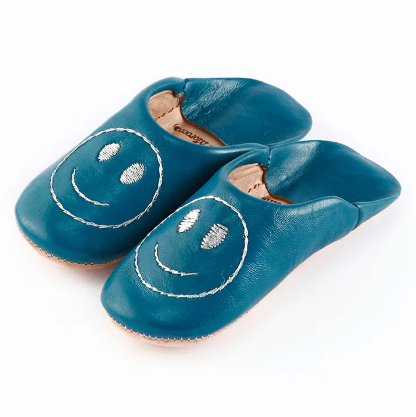 Kinder smiley babouche Blauw x Zilver