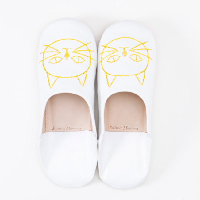 Cat babouche White x Yellow