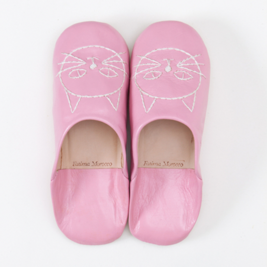 Cat babouche Pink x White