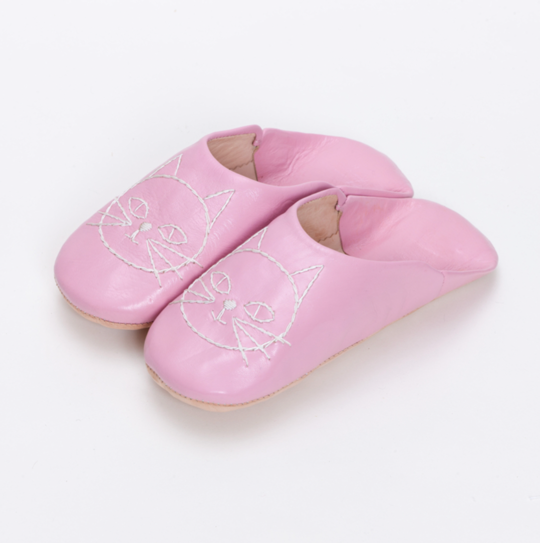 Cat babouche Pink x White