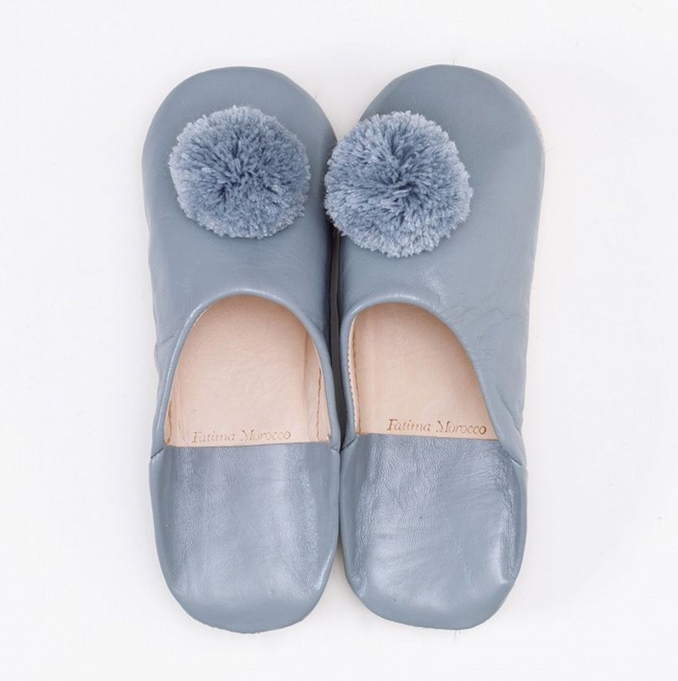 Pom pom babouche Gray