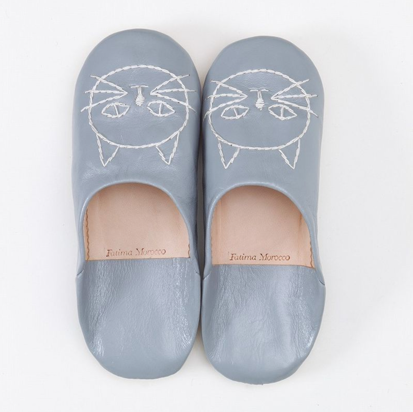 Cat babouche Gray x White