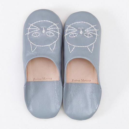 Cat babouche Gray x White