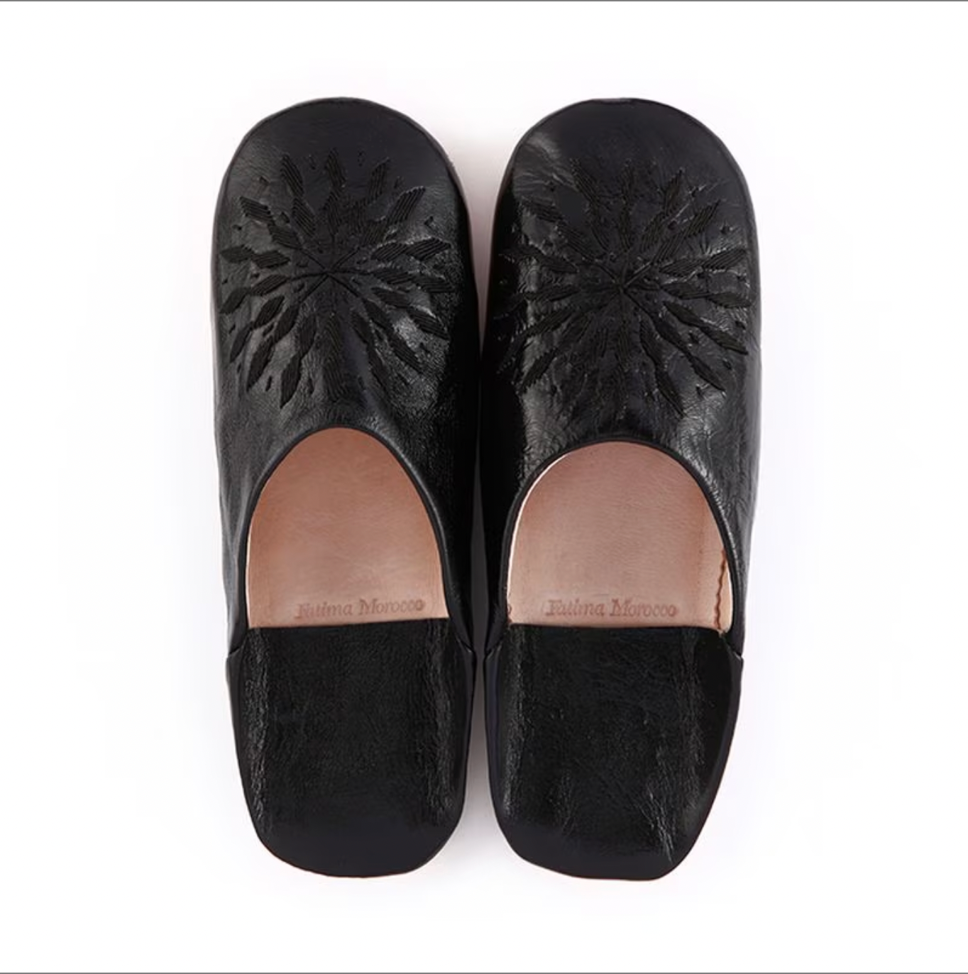 Embroidered babouche Black x Black