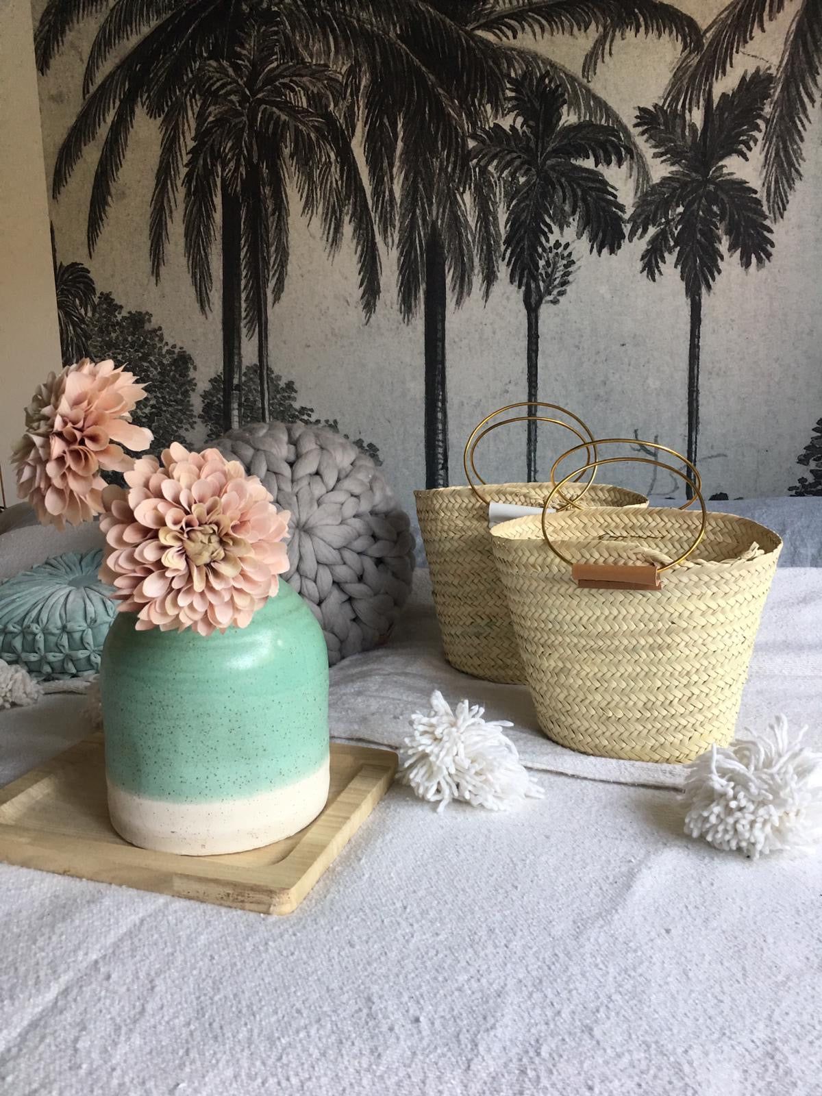 Round handle basket M Black