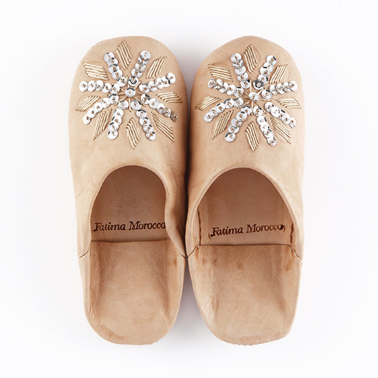 Kinder pailletten babouche Natural