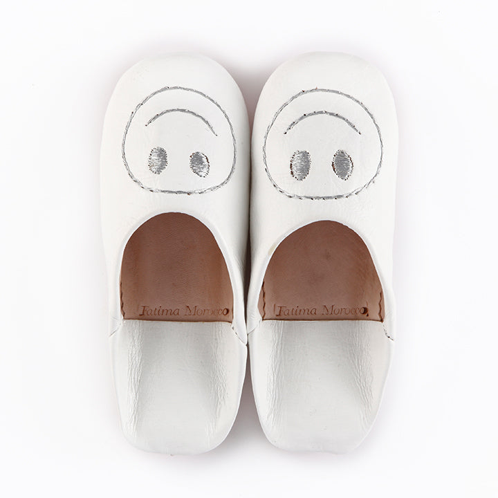 Smiley babouche White x Silver
